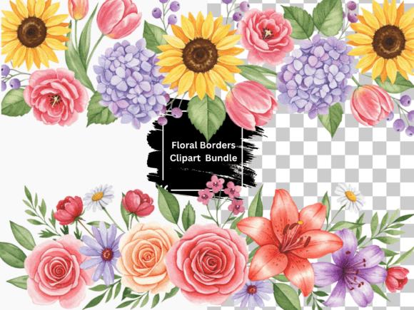 Download Watercolor Floral Borders - Floral Collection