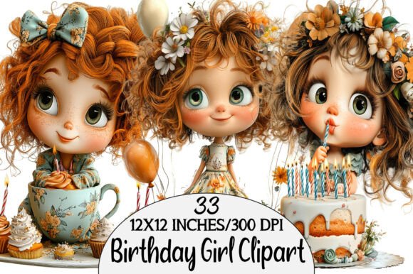 Download Watercolor Birthday Girl Clipart - Birthday girl Collection
