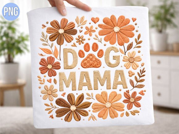Download Dog Mama Floral Faux Embroidery PNG - Floral Collection