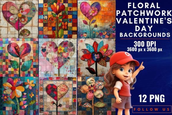 Download Floral Patchwork Valentine's Day - Floral Collection