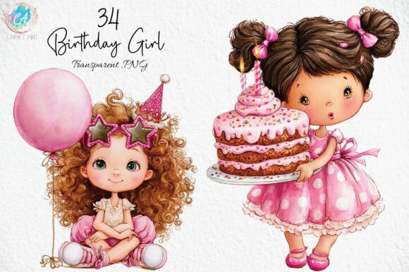 Download Birthday Girl Quirky Clipart PNG - Birthday girl Collection