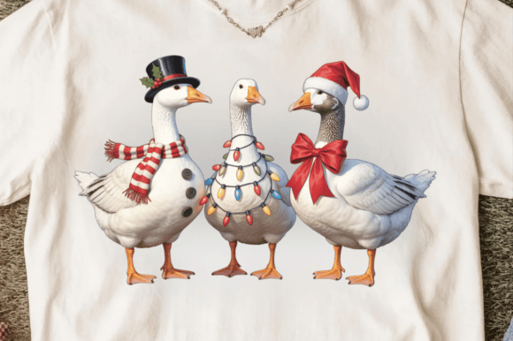 Download Vintage Christmas Cute Goose Png Clipart - Premium Resources
