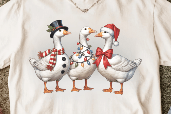 Download Vintage Christmas Cute Goose Png Clipart - Premium Resources