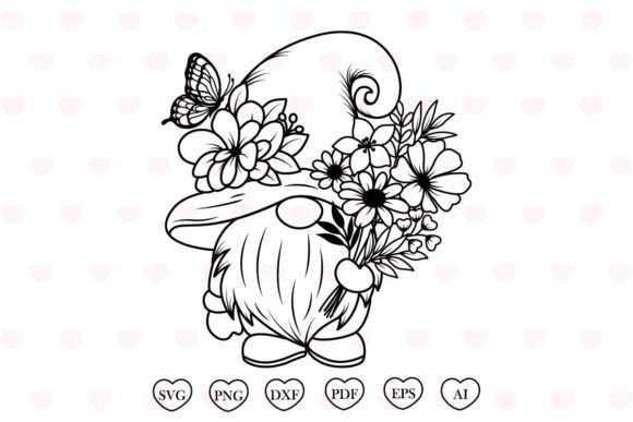 Download Floral Gnome Svg Gnome with Flower Svg - Floral Collection