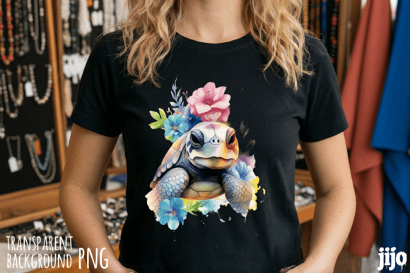 Download Turtle Floral Watercolor Animal PNG - Floral Collection