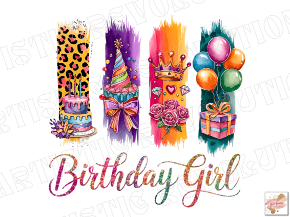 Download Brushstroke Birthday Girl Png Design - Birthday girl Collection