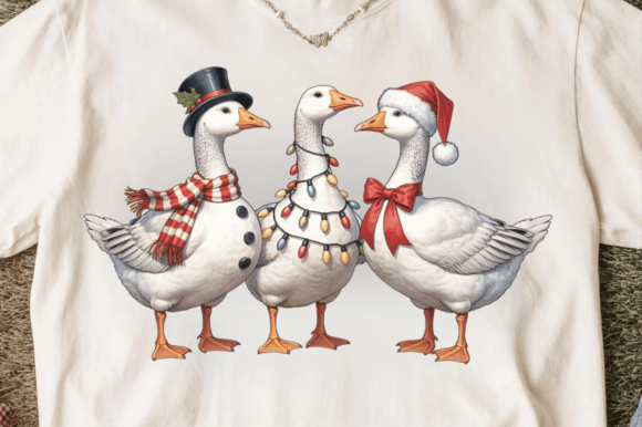 Download Vintage Christmas Cute Goose Png Clipart - Premium Resources