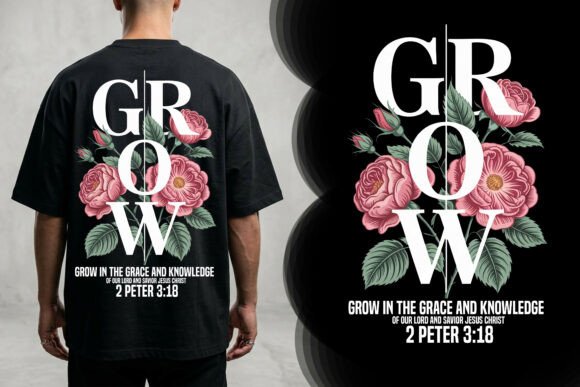 Download Grow Grace Floral Christian T-Shirt - Floral Collection