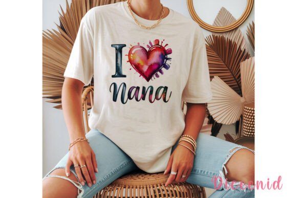Download I Love Nana Watercolor Heart PNG Clipart - Premium Resources