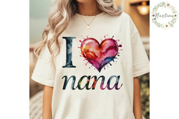 Download I Love Nana Watercolor Heart PNG Clipart - Premium Resources