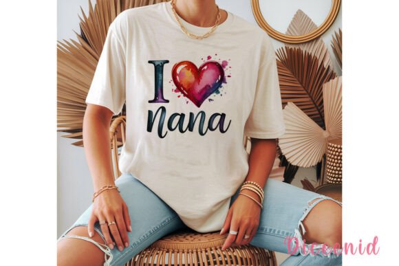 Download I Love Nana Watercolor Heart PNG Clipart - Premium Resources