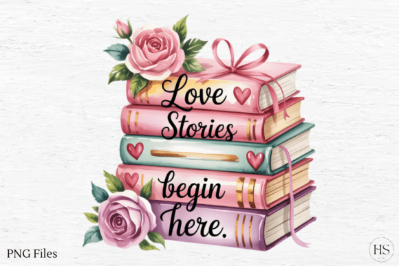 Download Floral Bookish Girl Valentine Love PNG - Floral Collection